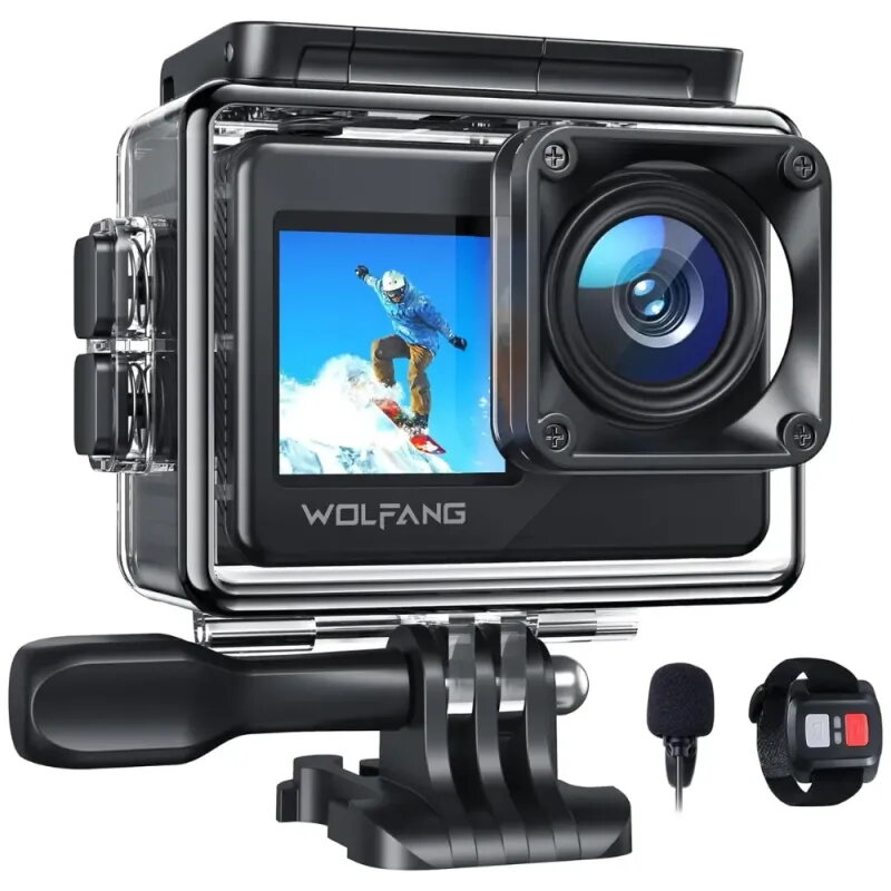 Cámara Deportiva WOLFANG GA120 4K | Doble Pantalla y 20MP | Oferta