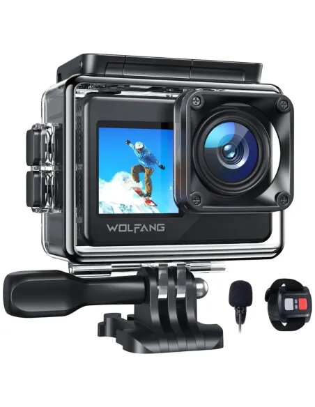Cámara Deportiva WOLFANG GA120 4K | Doble Pantalla y 20MP | Oferta