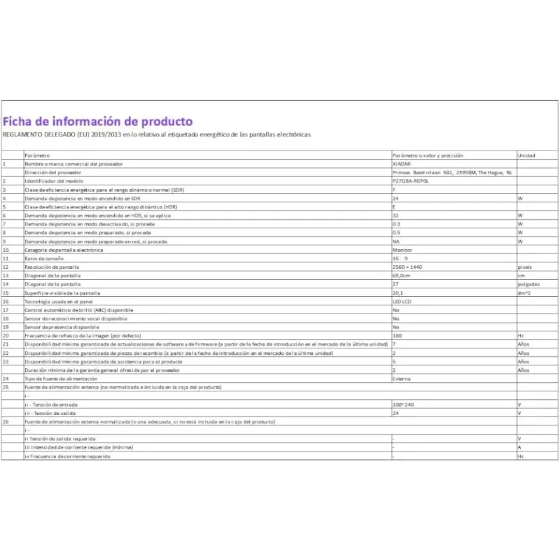 Xiaomi G Pro 27i Mini LED Monitor 2K 180Hz HDR1000