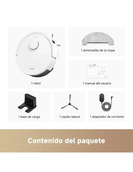 Robot Aspirador Mova E20 by Dreame | 5000 Pa y Láser LDS | Blanco