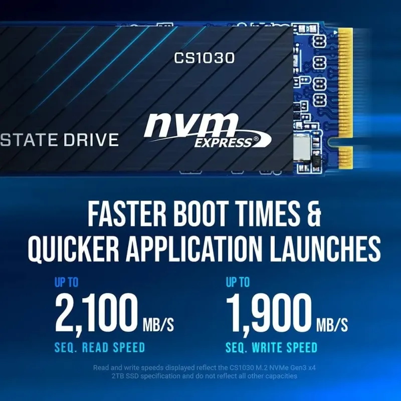 Disco SSD PNY CS1030 1TB M.2 NVMe PCIe Gen3 | 2100 MB/s
