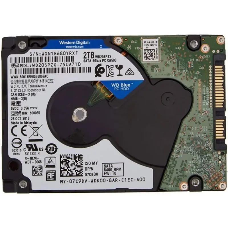 WD Blue 2TB 2.5 SATA 3 Laptop Hard Drive 128MB WD20SPZX