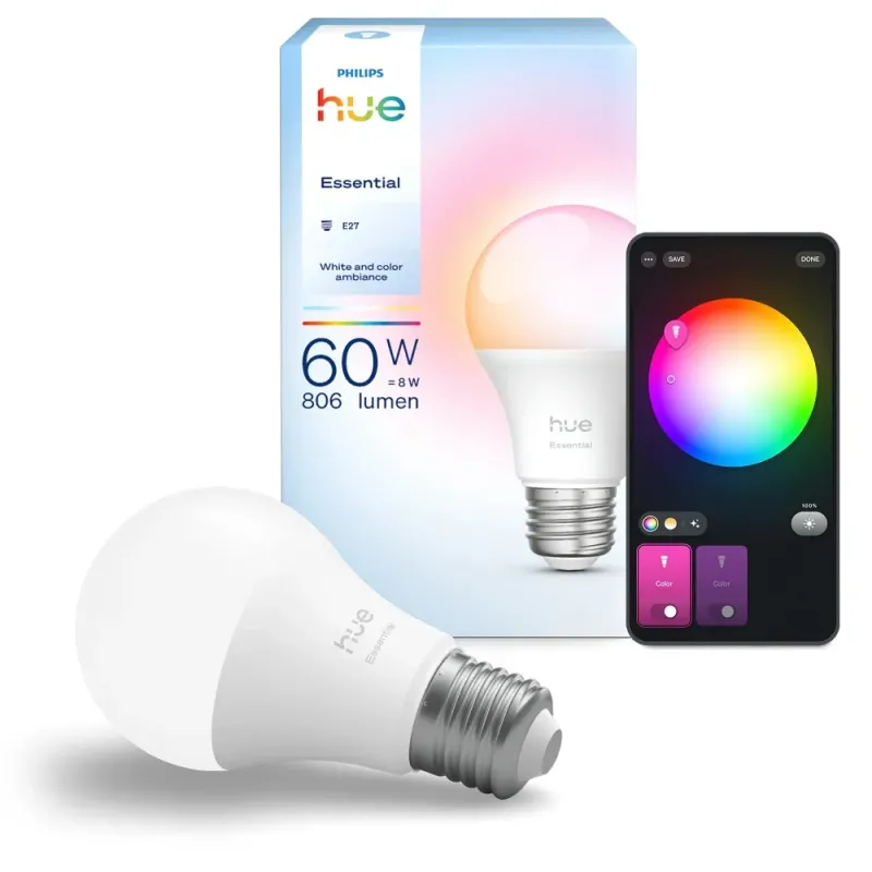 Philips Hue Essential E27 Color RGBW 8W Bluetooth Bulb