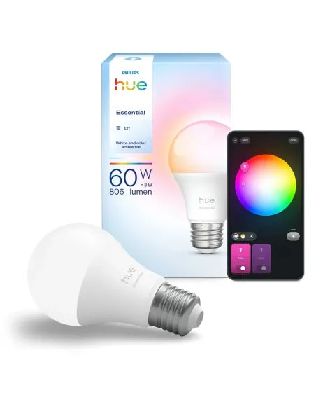 Philips Hue Essential E27 Color RGBW 8W Bluetooth Bulb