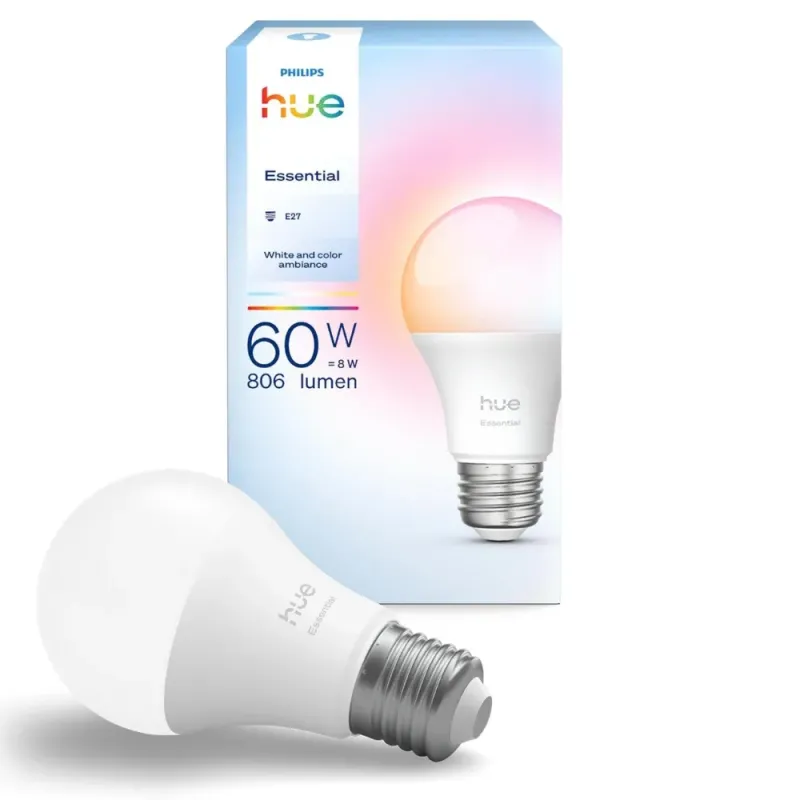 Bombilla Philips Hue Essential E27 Color RGBW 8W Bluetooth