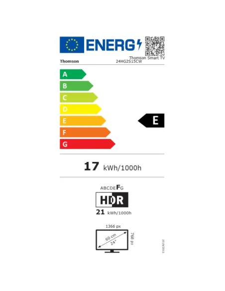 Thomson 24" LED 12V TV White | Camper & RV Smart TV
