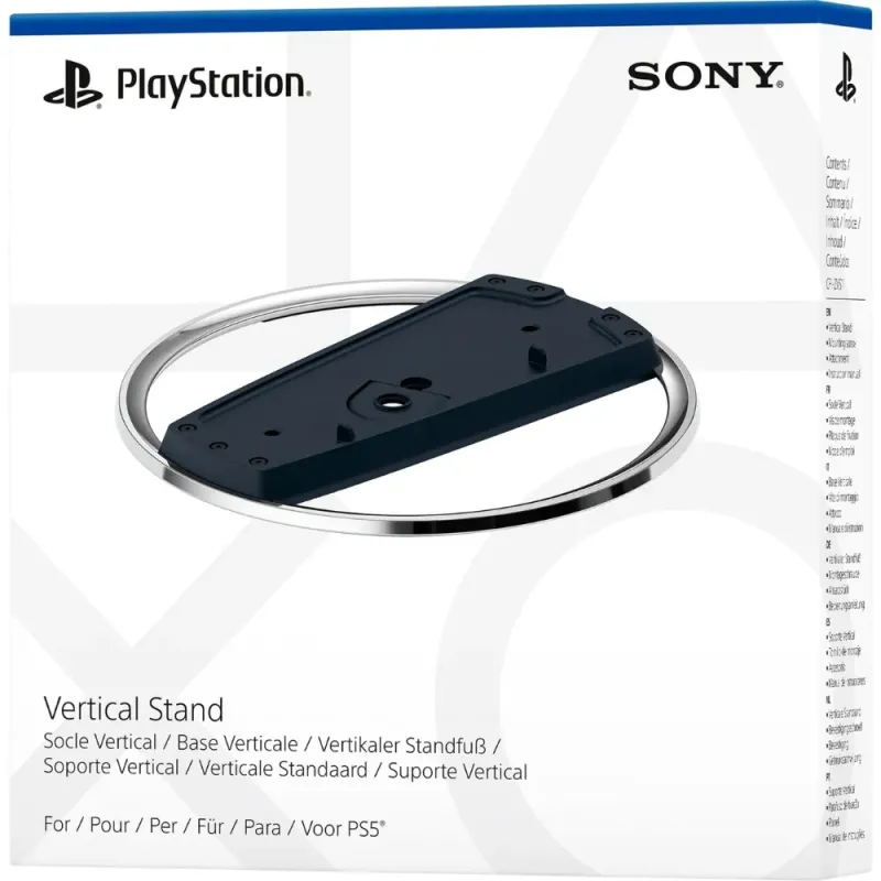 Soporte Vertical Oficial Sony para PS5 Slim | Negro y Cromo