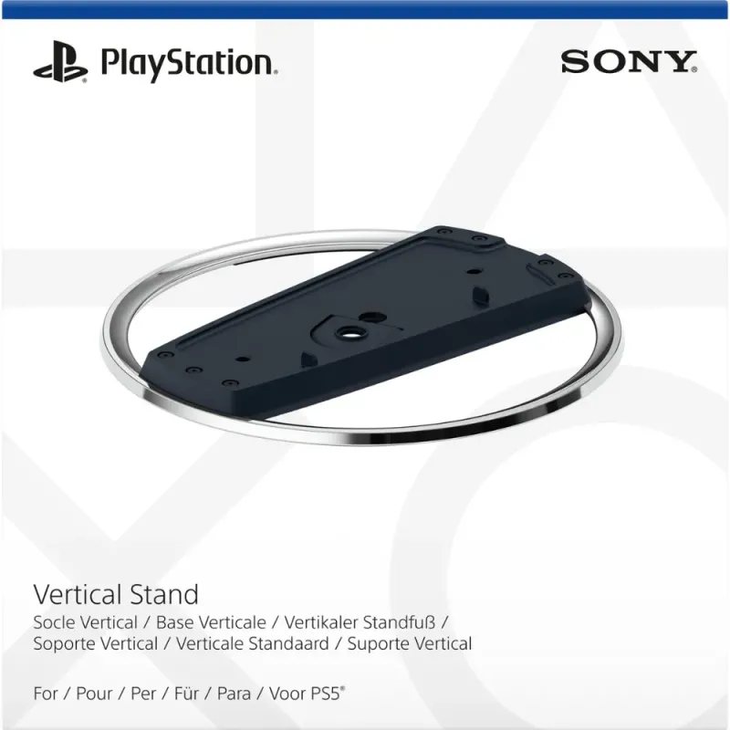 Soporte Vertical Oficial Sony para PS5 Slim | Negro y Cromo