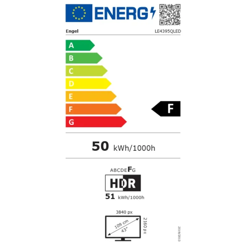 Engel LE4395QLED Smart TV 43" QLED UHD 4K with Dolby Digital and VIDAA