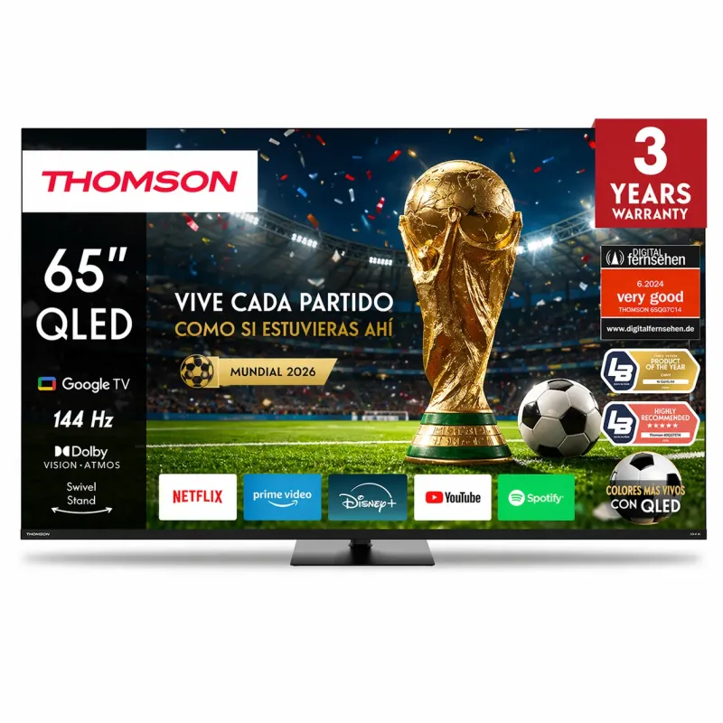 Thomson 65" 4K QLED TV 144Hz 65QG7C14 | Google TV & Swivel Stand