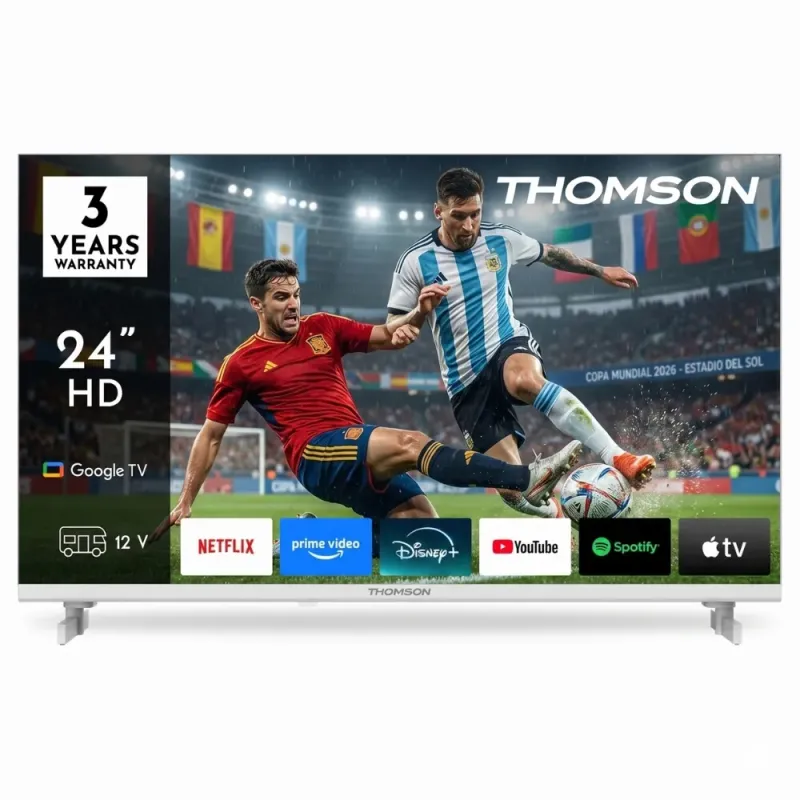 Thomson 24" LED 12V TV White | Camper & RV Smart TV