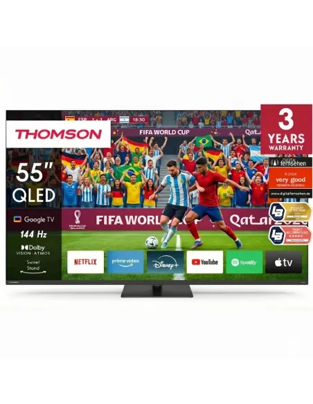 TV Thomson 55" 4K QLED 144Hz 55QG7C14 | Google TV y Peana Giratoria