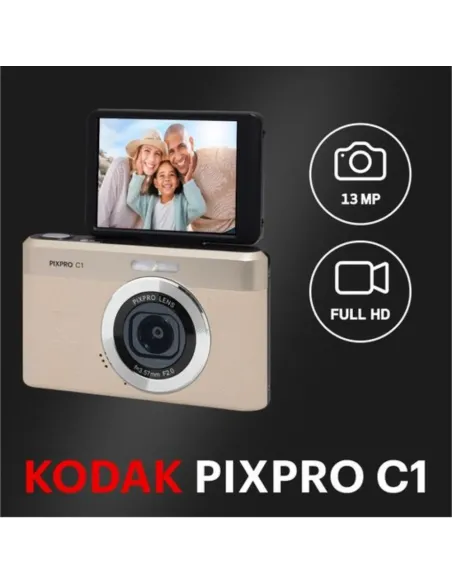 Kodak PIXPRO C1 Beige Camera 13MP Flip Screen Full HD Compact