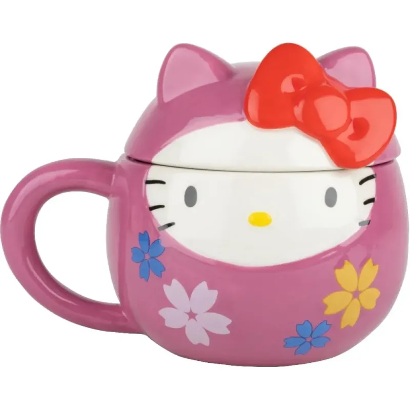 KONIX Taza 3D Hello Kitty Daruma 320 ml Oficial Sanrio Lavavajillas