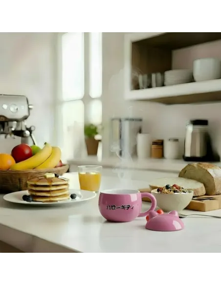 KONIX Taza 3D Hello Kitty Daruma 320 ml Oficial Sanrio Lavavajillas