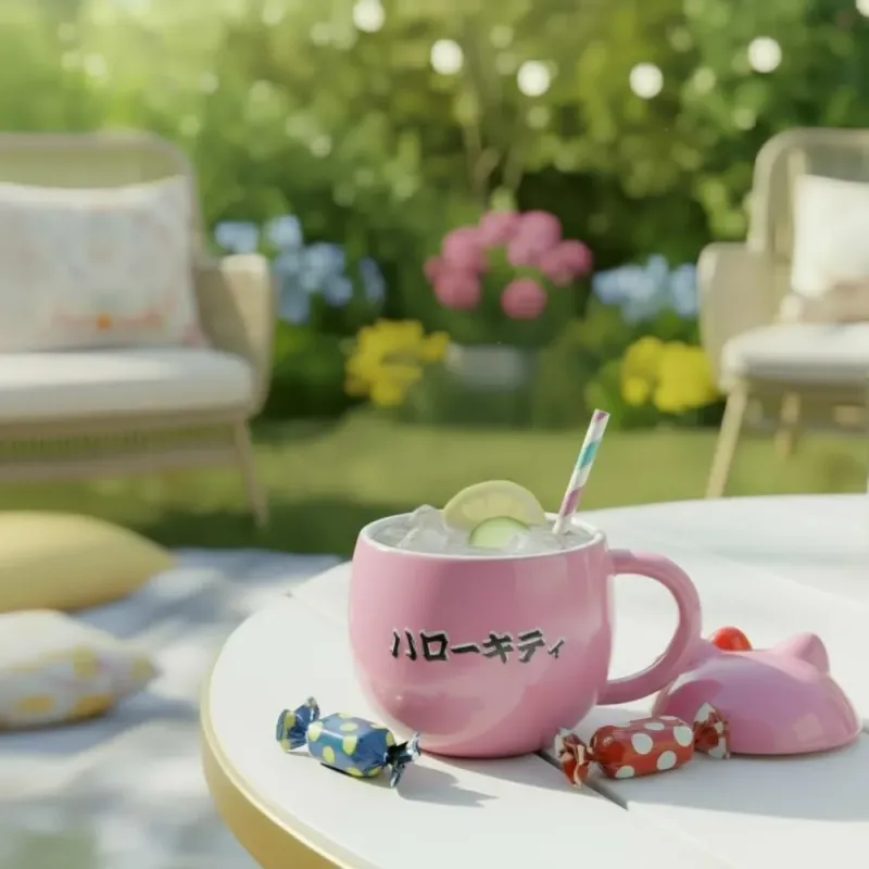 KONIX Taza 3D Hello Kitty Daruma 320 ml Oficial Sanrio Lavavajillas