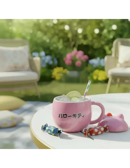 KONIX Taza 3D Hello Kitty Daruma 320 ml Oficial Sanrio Lavavajillas