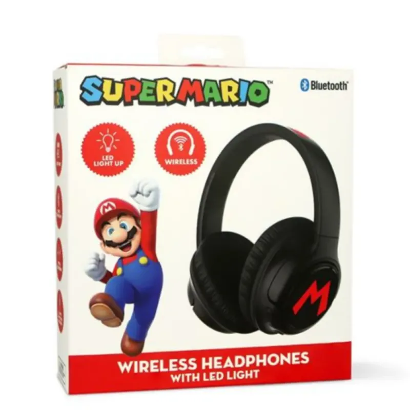 Blade Super Mario Bluetooth Headphones with LED | 50-Hour Battery Life