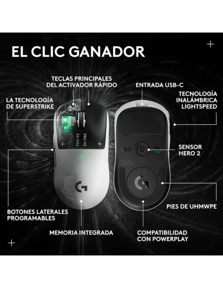 Logitech G Pro X2 Superstrike Mouse | Wireless 44000 DPI