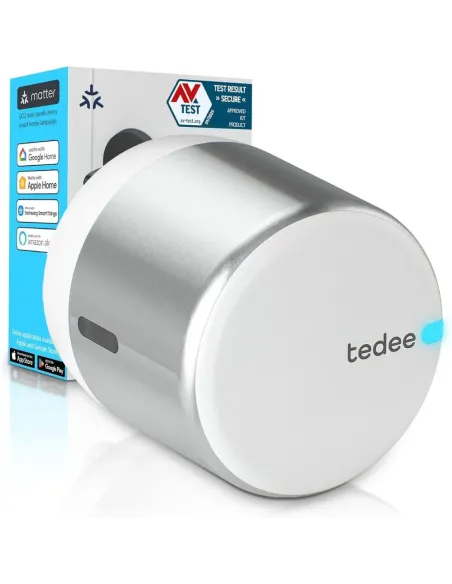 Tedee GO2 Alu Cerradura Inteligente Plata | TLV2.0 | Bluetooth, Sin Llaves, App