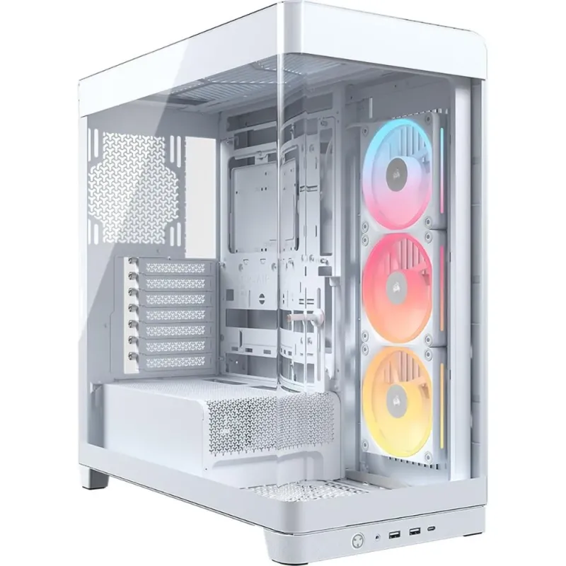 Corsair Frame 4500X LX-R RGB ATX-Mid-Tower-PC-Gehäuse mit Panorama-Glasfront aus gehärtetem Glas und iCUE Link, weiß