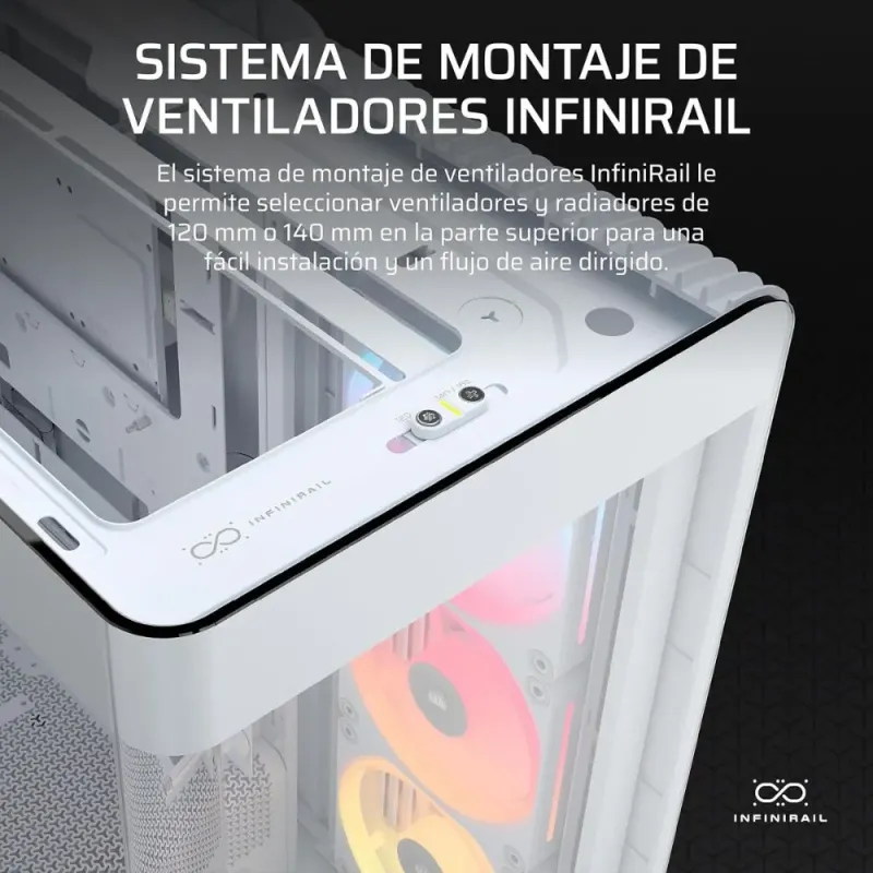 Corsair Frame 4500X LX-R RGB ATX-Mid-Tower-PC-Gehäuse mit Panorama-Glasfront aus gehärtetem Glas und iCUE Link, weiß
