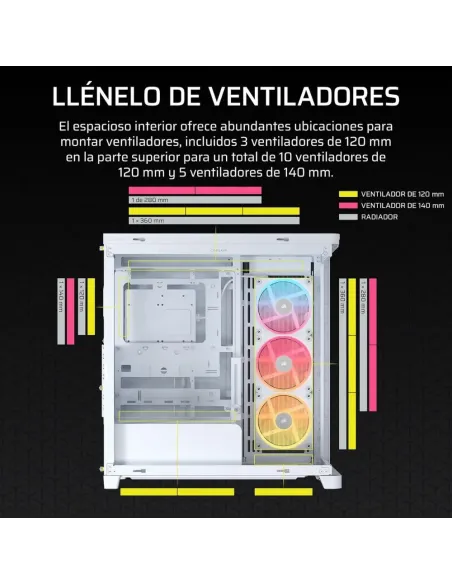 Corsair Frame 4500X LX-R RGB ATX-Mid-Tower-PC-Gehäuse mit Panorama-Glasfront aus gehärtetem Glas und iCUE Link, weiß