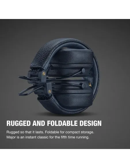 Marshall Major V Blue: Bluetooth Headphones with 100+ Hours of Battery