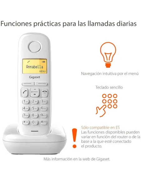 Gigaset A170 Blanco - Teléfono Inalámbrico DECT