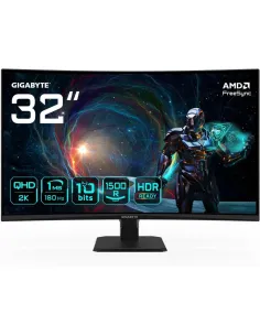 GIGABYTE GS32QCA 31.5" Monitor Curvo para Gaming QHD - 2560 x 1440, 180Hz, 1ms