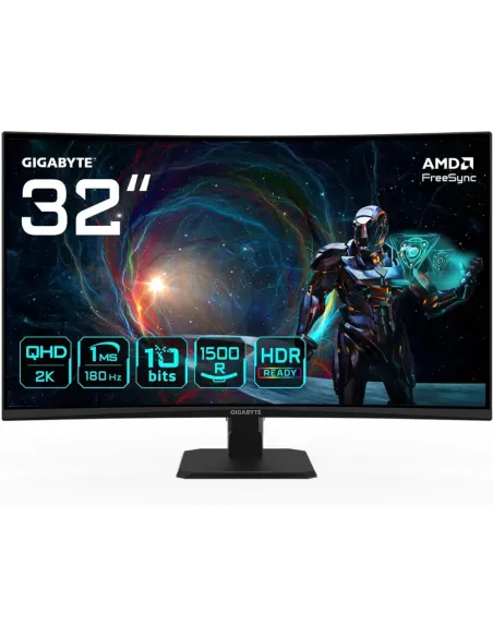 GIGABYTE GS32QCA 31.5" Monitor Curvo para Gaming QHD - 2560 x 1440, 180Hz, 1ms