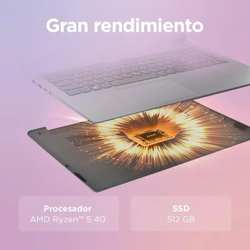 Lenovo IdeaPad Slim 3 Gen 8 Ordenador Portátil 15,6'' FHD Ryzen 5 16GB/512GB SSD Sin SO Gris