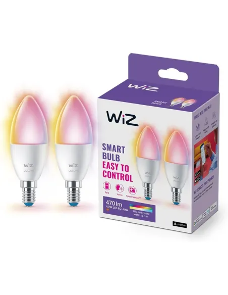 WiZ pack de 2 - Bombilla LED Inteligente Wi-Fi, Vela