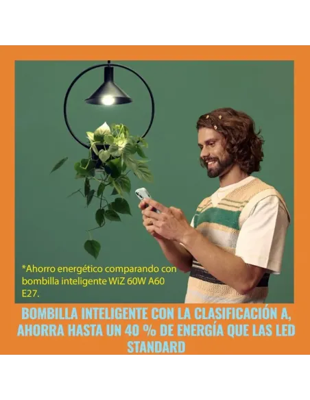 WiZ - Bombilla LED inteligente, E27, clase A
