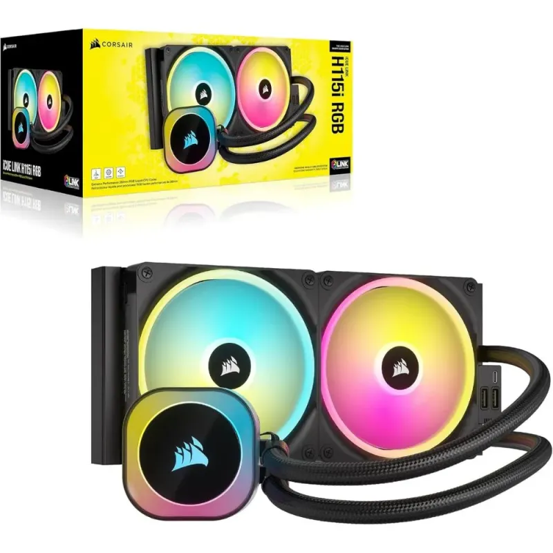 Corsair iCUE LINK H115i RGB Refrigeración Líquida CPU AIO 280mm 2x QX140 RGB Intel/AMD Negro