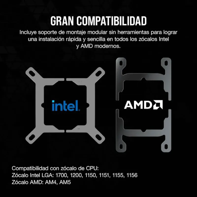Corsair iCUE LINK H115i RGB Refrigeración Líquida CPU AIO 280mm 2x QX140 RGB Intel/AMD Negro
