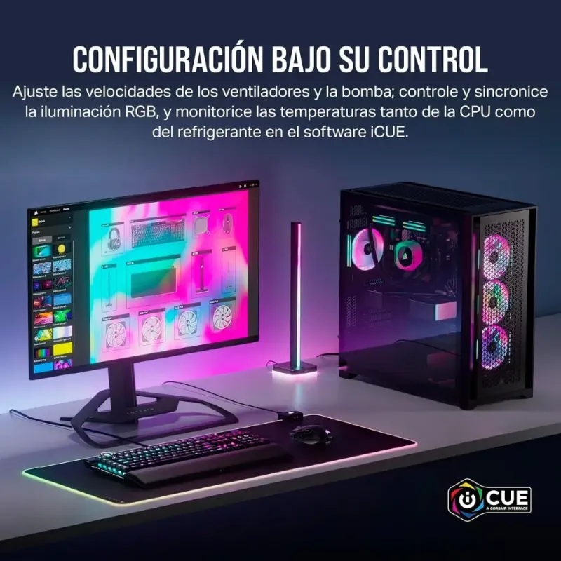 Corsair iCUE LINK H115i RGB Refrigeración Líquida CPU AIO 280mm 2x QX140 RGB Intel/AMD Negro