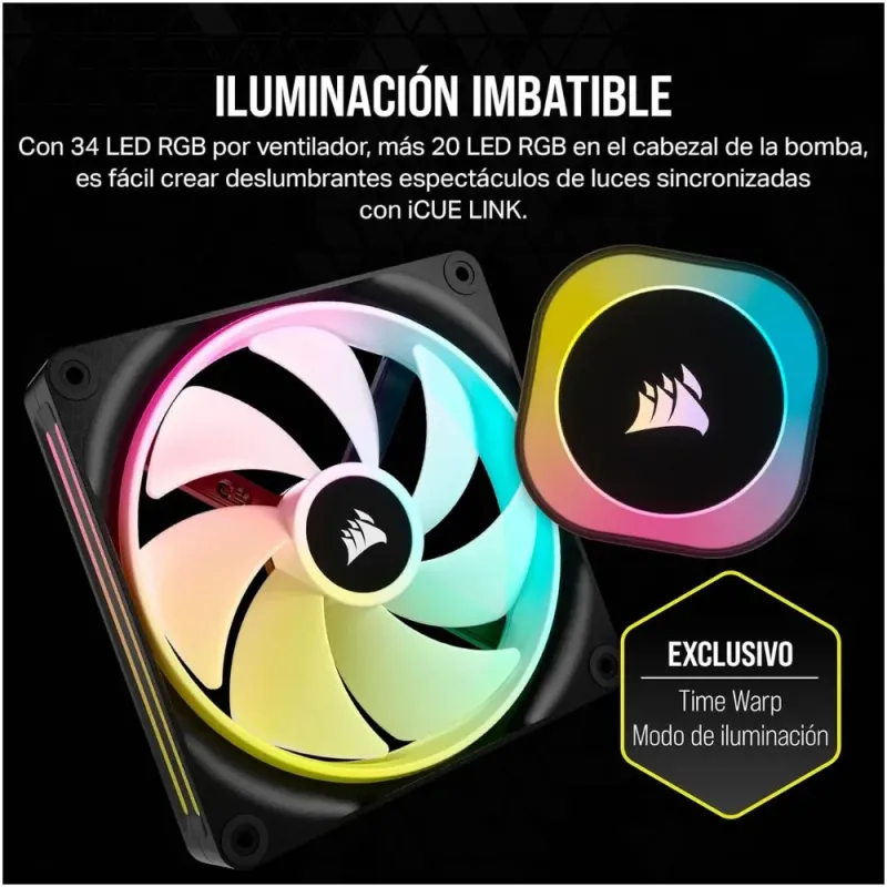 Corsair iCUE LINK H115i RGB Refrigeración Líquida CPU AIO 280mm 2x QX140 RGB Intel/AMD Negro