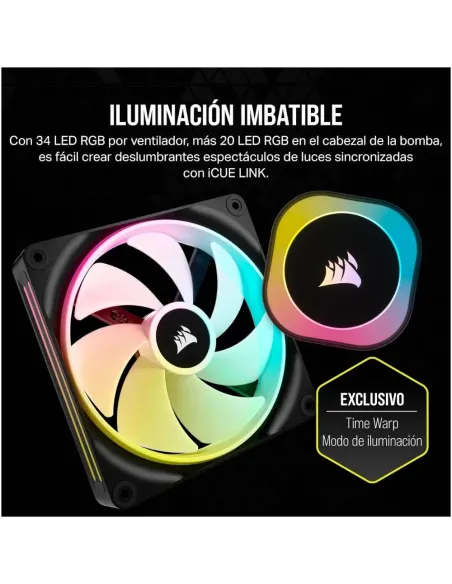 Corsair iCUE LINK H115i RGB Refrigeración Líquida CPU AIO 280mm 2x QX140 RGB Intel/AMD Negro