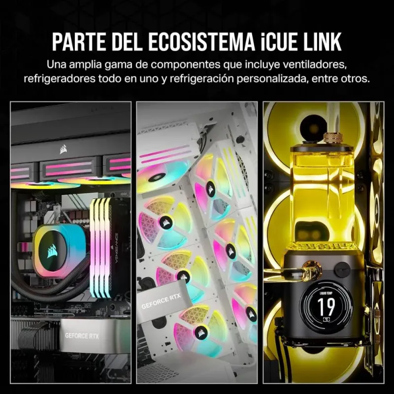 Corsair iCUE LINK H115i RGB Refrigeración Líquida CPU AIO 280mm 2x QX140 RGB Intel/AMD Negro