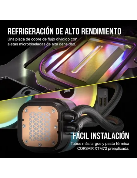 Corsair iCUE LINK H115i RGB Refrigeración Líquida CPU AIO 280mm 2x QX140 RGB Intel/AMD Negro