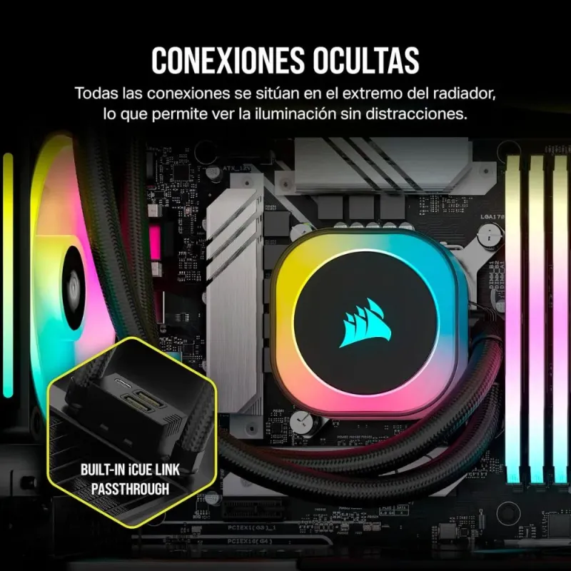 Corsair iCUE LINK H115i RGB Refrigeración Líquida CPU AIO 280mm 2x QX140 RGB Intel/AMD Negro