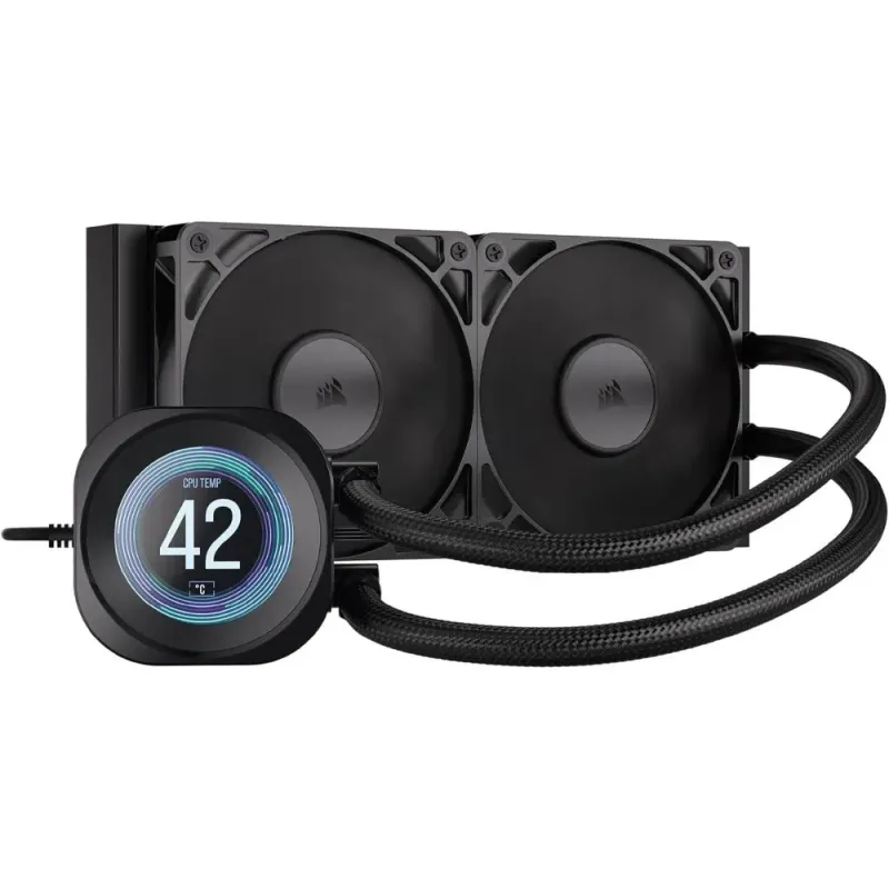 Corsair Nautilus 240 RS LCD Refrigeración Líquida CPU AIO 240mm LCD IPS 2,1'' 2x RS120 Intel/AMD Negro