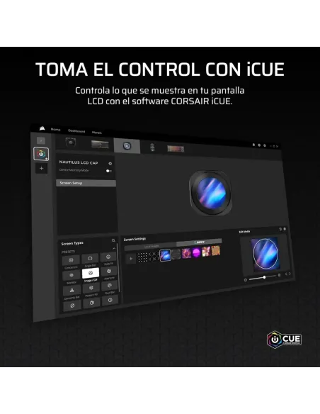 Corsair Nautilus 240 RS LCD Refrigeración Líquida CPU AIO 240mm LCD IPS 2,1'' 2x RS120 Intel/AMD Negro