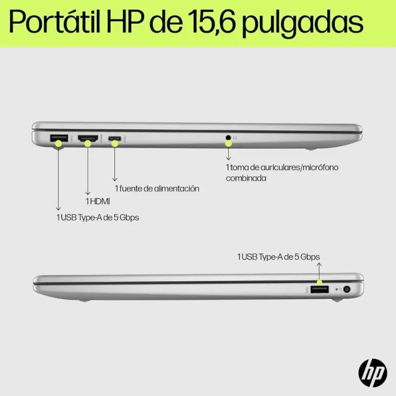 HP 15-fd0402ns Ordenador Portátil 15,6'' FHD Intel Core 5 120U 16GB/1TB SSD Win11 Azul