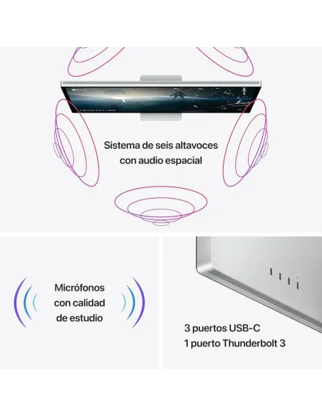 Apple Studio Display 27'' Retina 5K Vidrio Nanotexturizado Soporte Inclinable Thunderbolt 3 2025