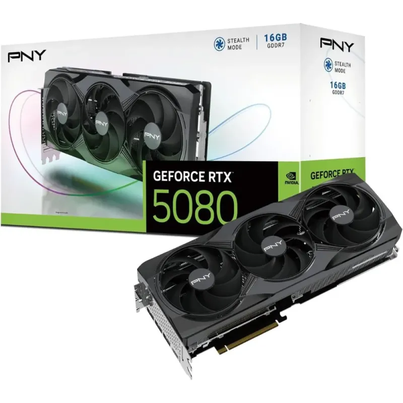 PNY Tarjeta gráfica GEFORCE RTX™ 5080 16GB Triple Ventilador DLSS