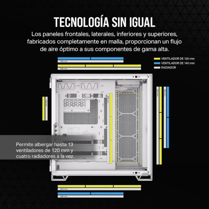 Corsair 6500D AirFlow Semitorre ATX Cristal Templado USB-C Blanca