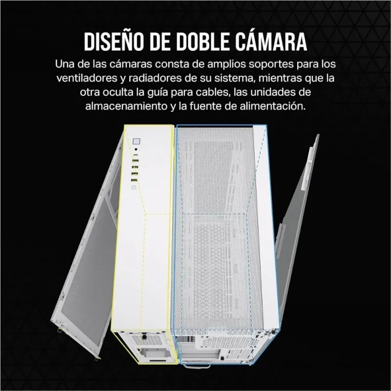 Corsair 6500D AirFlow Semitorre ATX Cristal Templado USB-C Blanca