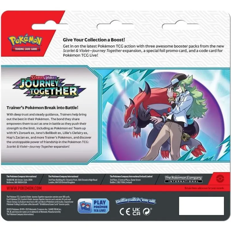 Pokemon TCG: Journey Together 3 Pack Blister (EN)
